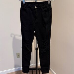 Black Distressed Women Skinny Jeggings